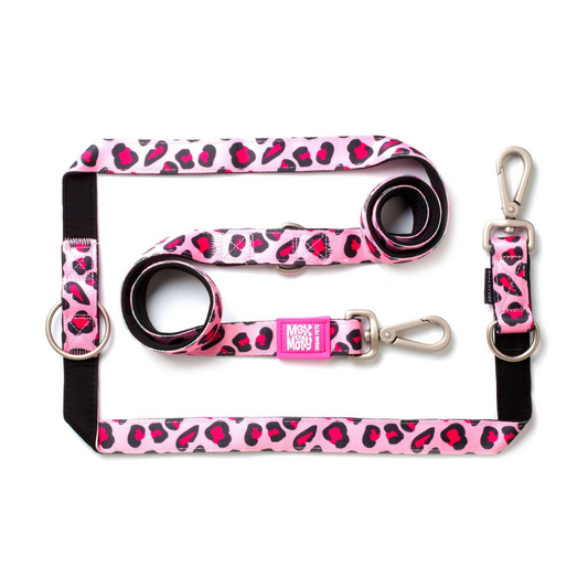 Max&Molly - Guinzaglio Lungo Multifunzione - Leopard Pink